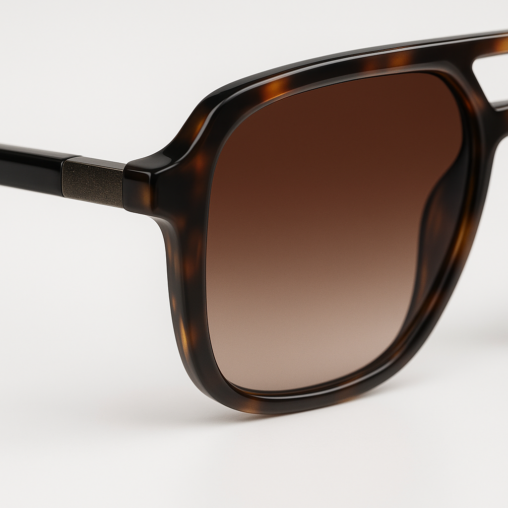 Image of Classic-Inspired Tortoise Aviator Sunglasses