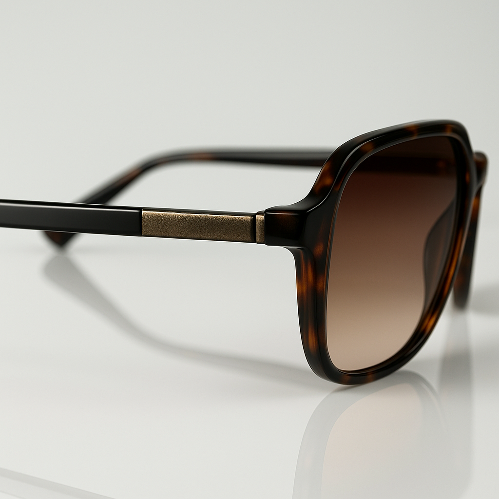 Image of Classic-Inspired Tortoise Aviator Sunglasses