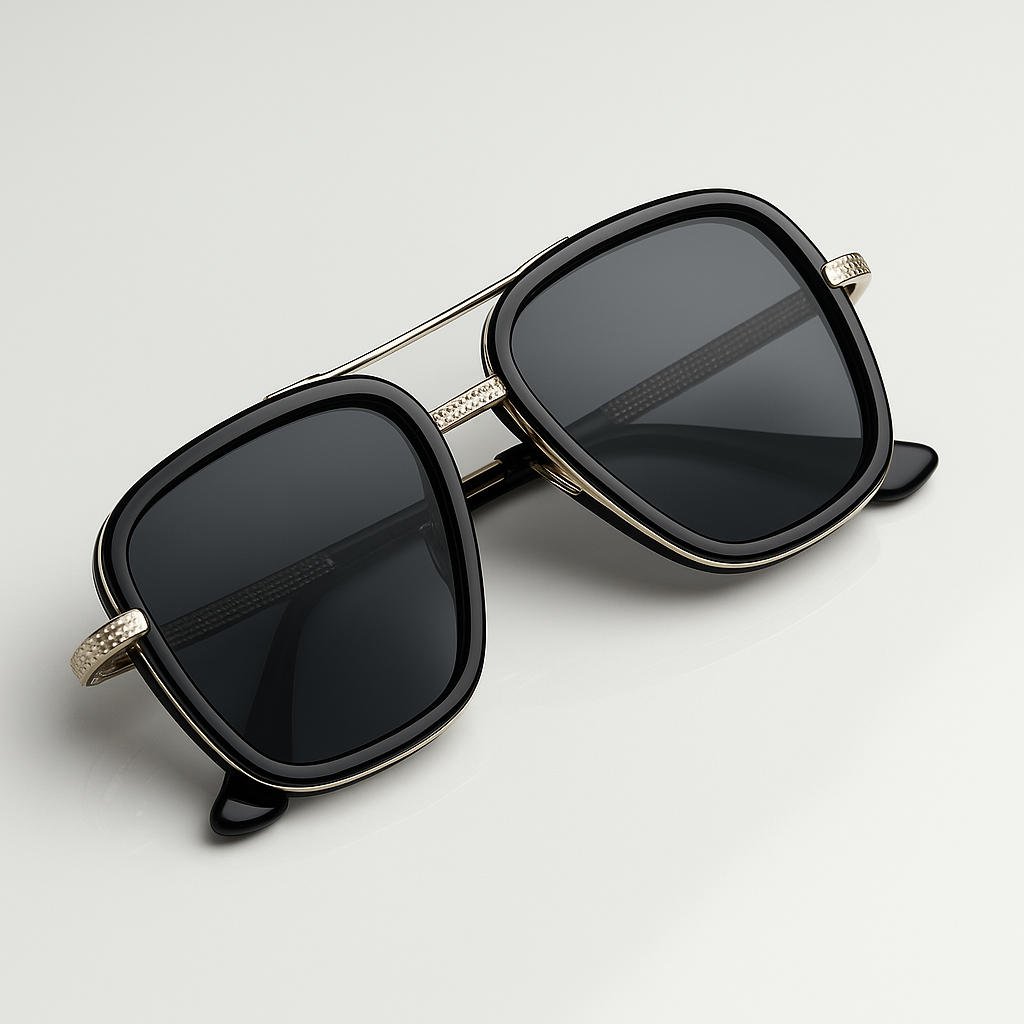 Image of Premium-Inspired Square-Frame UV Protection Sunglasses with Luxury Packaging