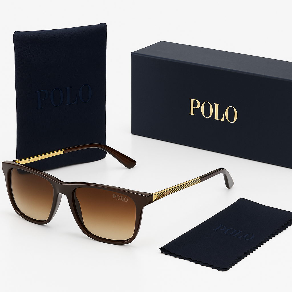Image of POLO-Inspired Classic Brown Gradient Sunglasses