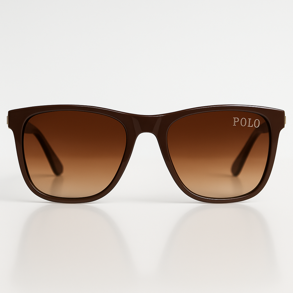 Image of POLO-Inspired Classic Brown Gradient Sunglasses
