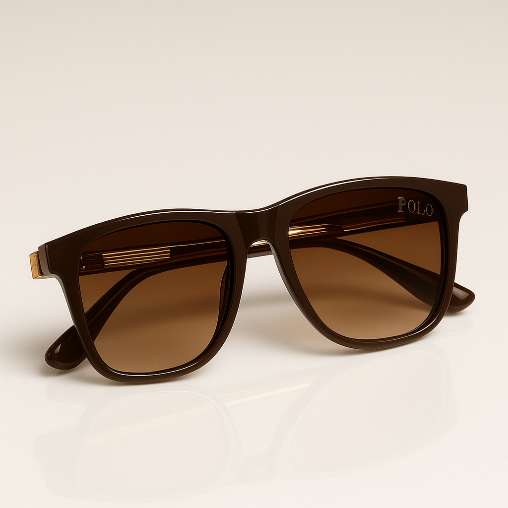 Image of POLO-Inspired Classic Brown Gradient Sunglasses