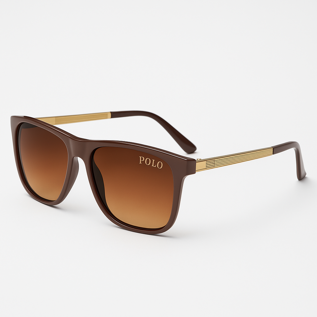 Image of POLO-Inspired Classic Brown Gradient Sunglasses
