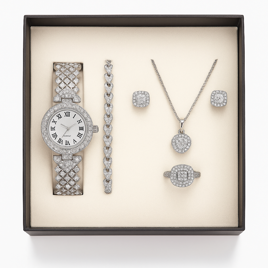 Image of Eternal Radiance Luxury Jewelry & Watch Set
