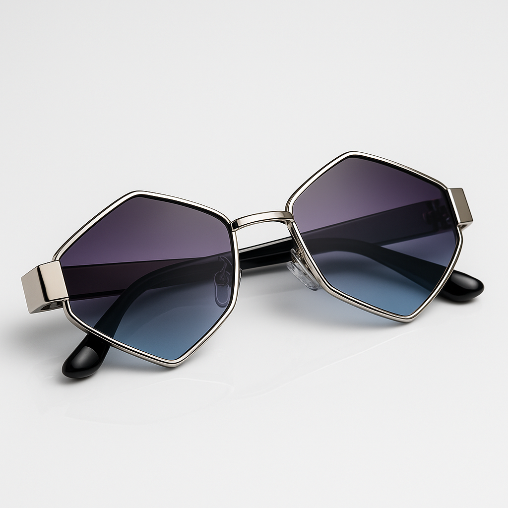 Image of Premium-Inspired Octagon Rimless Gradient Sunglasses
