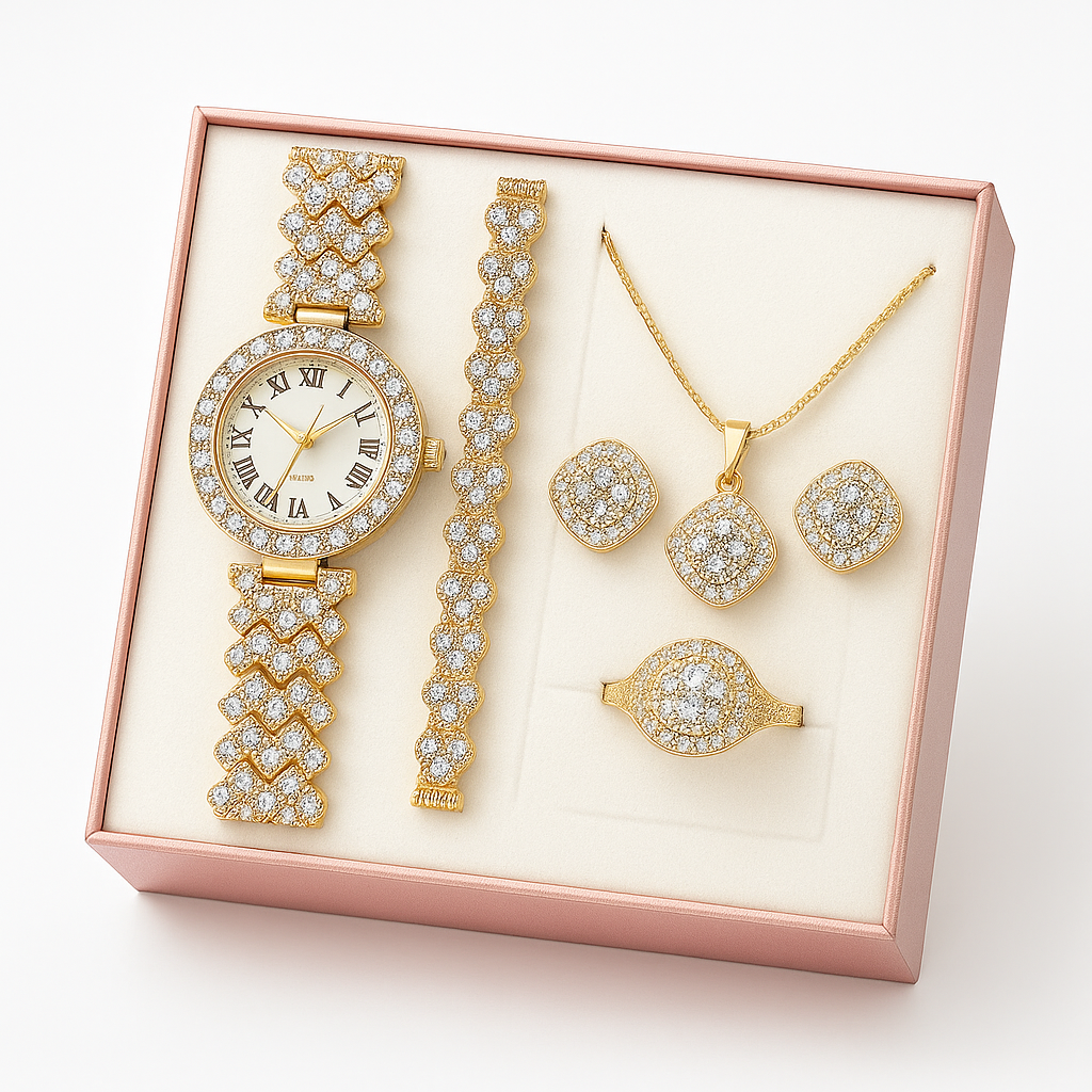 Image of Eternal Radiance Luxury Jewelry & Watch Set
