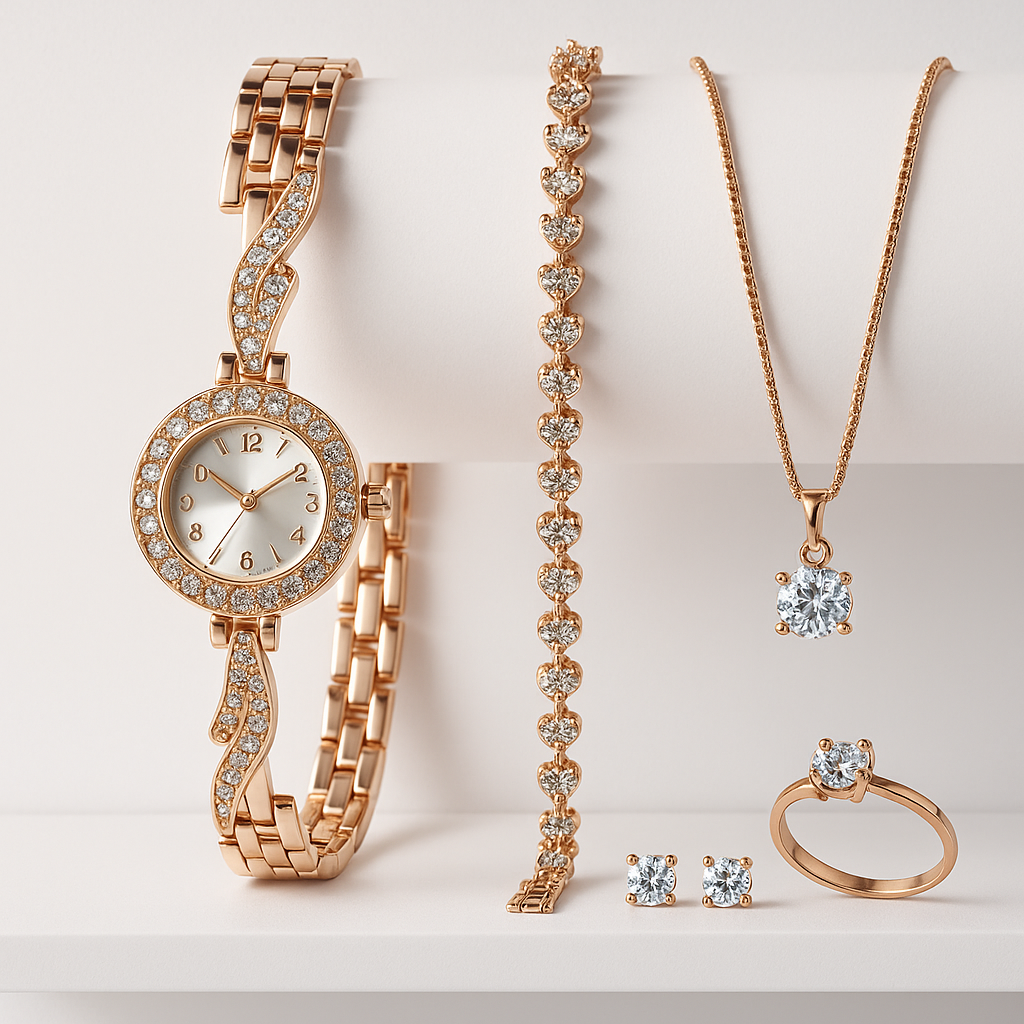 Image of Radiant Grace Jewelry & Watch Set