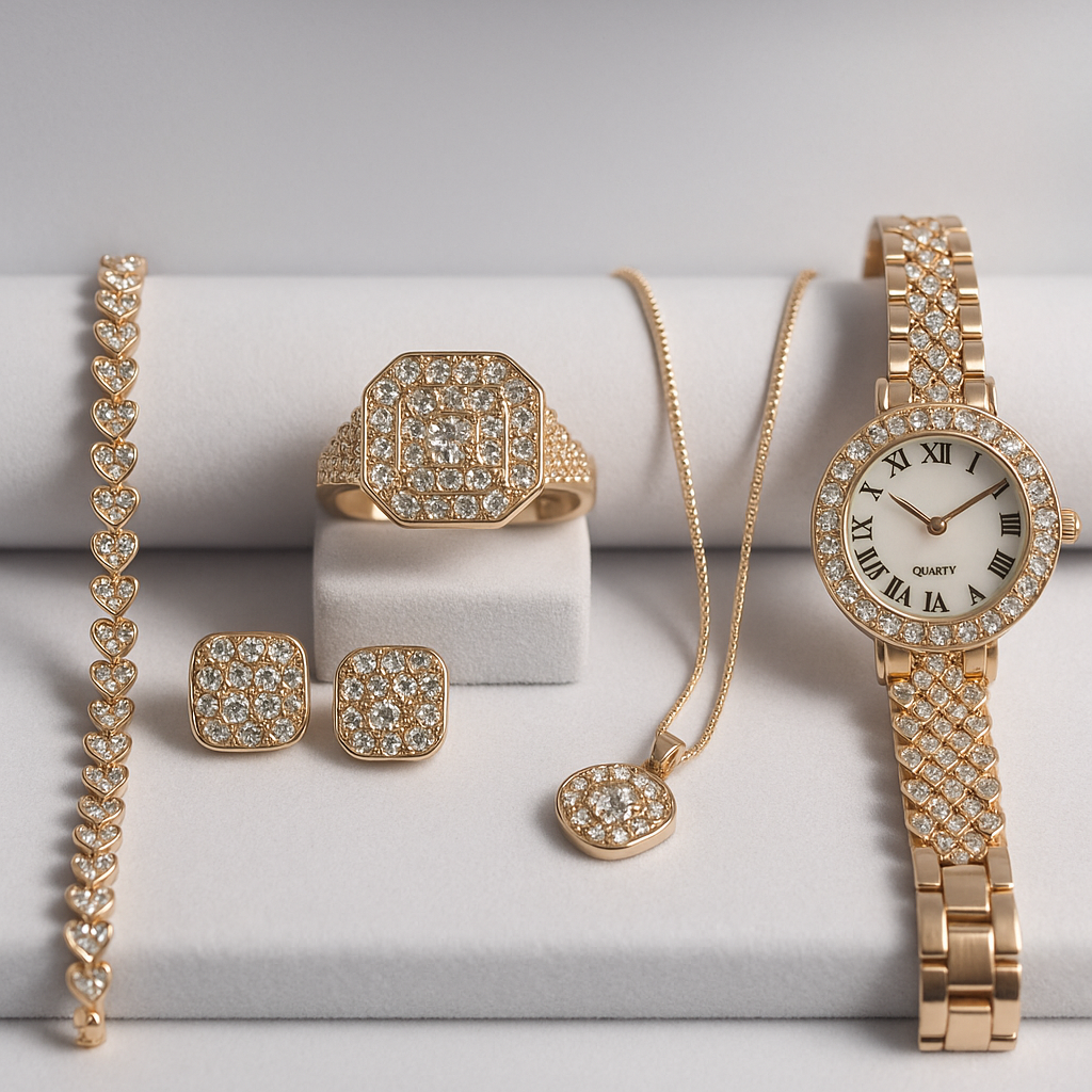 Image of Eternal Radiance Luxury Jewelry & Watch Set