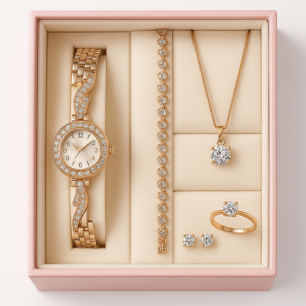 Image of Radiant Grace Jewelry & Watch Set