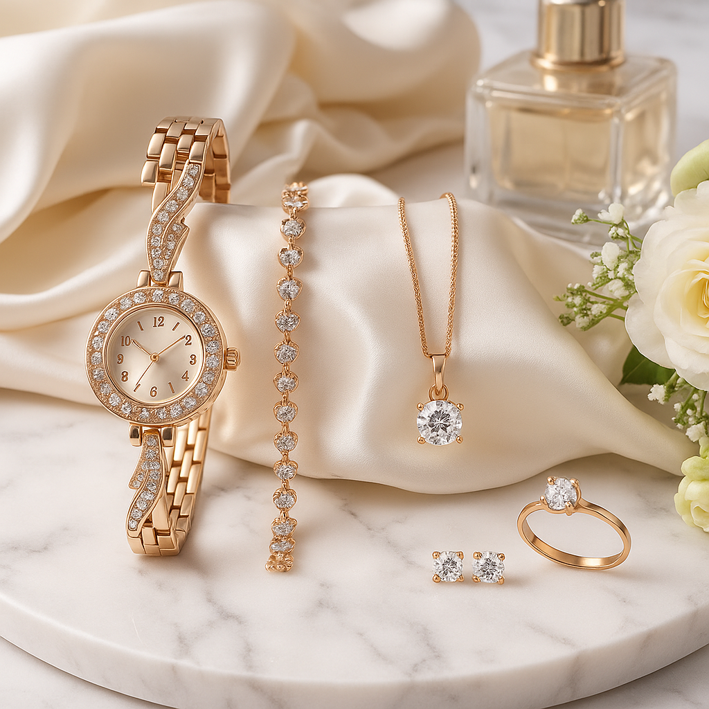 Image of Radiant Grace Jewelry & Watch Set