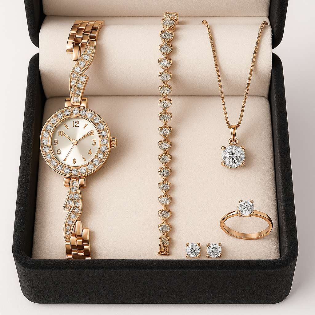 Image of Radiant Grace Jewelry & Watch Set