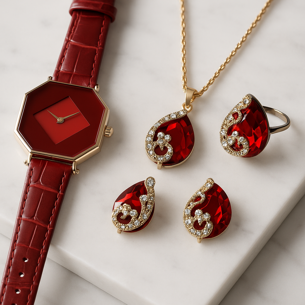 Image of Imperial Elegance Jewelry & Watch Set