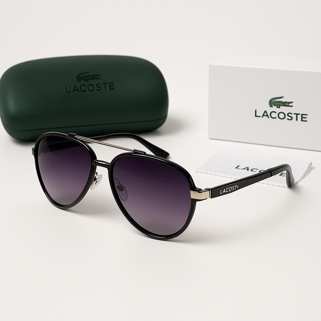 Image of Premium-Inspired Lacoste Designer Aviator Sunglasses