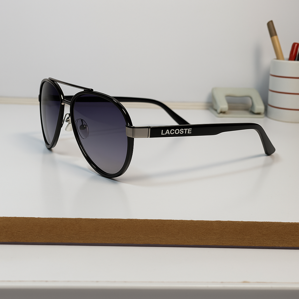 Image of Premium-Inspired Lacoste Designer Aviator Sunglasses