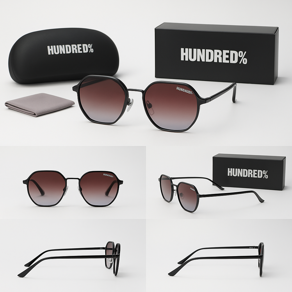 Image of Hundred%-Inspired Premium Hexagonal Gradient Sunglasses