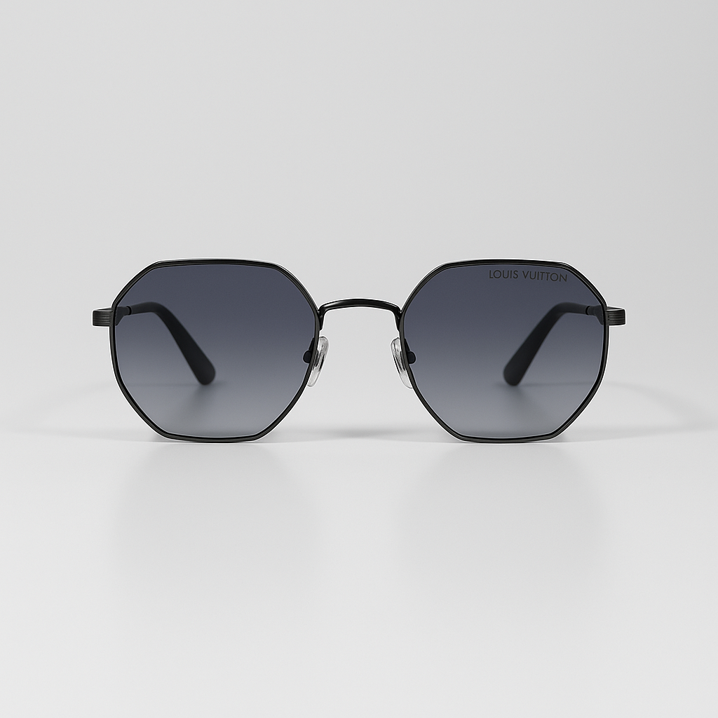 Image of Louis-Inspired Vuitton Premium Hexagonal Designer Sunglasses