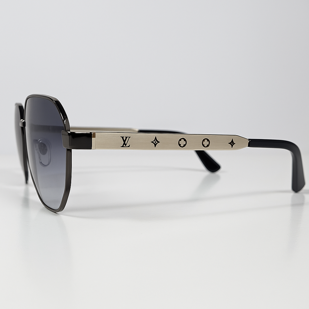 Image of Louis-Inspired Vuitton Premium Hexagonal Designer Sunglasses