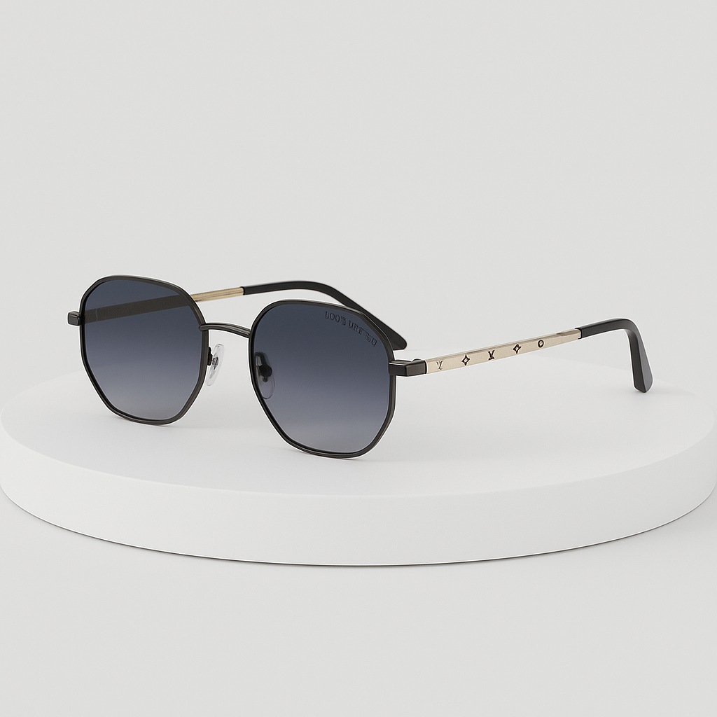 Image of Louis-Inspired Vuitton Premium Hexagonal Designer Sunglasses