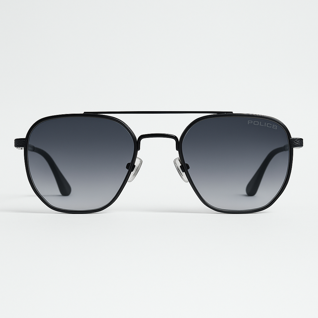 Image of Police-Inspired Shadowline Aviator Sunglasses