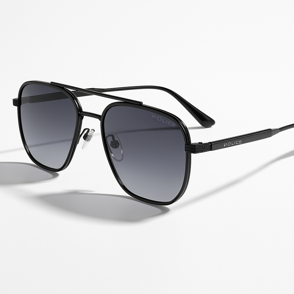 Image of Police-Inspired Shadowline Aviator Sunglasses