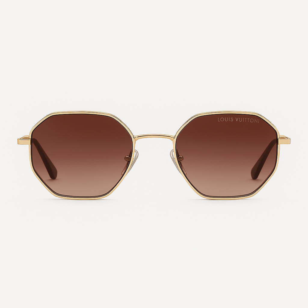Image of Louis Vuitton-Inspired Luxe Octagon Sunglasses
