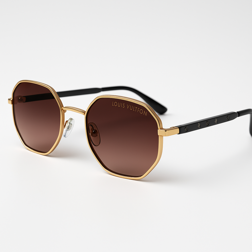Image of Louis Vuitton-Inspired Luxe Octagon Sunglasses