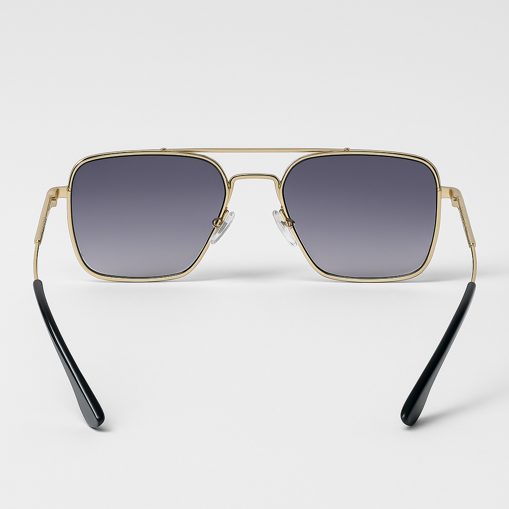Image of Louis Vuitton-Inspired Elite Square Gold Sunglasses