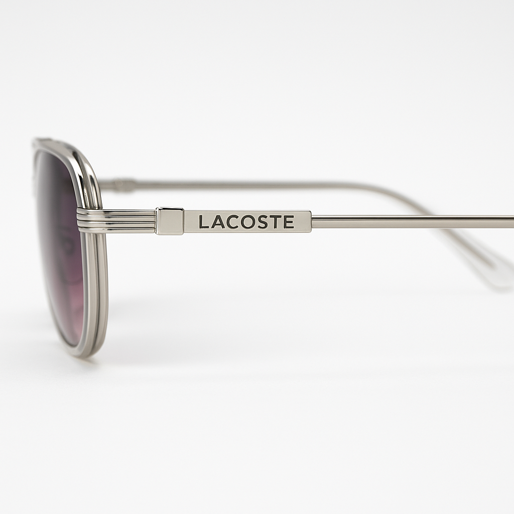 Image of Lacoste-Inspired Silver Gradient Square Sunglasses
