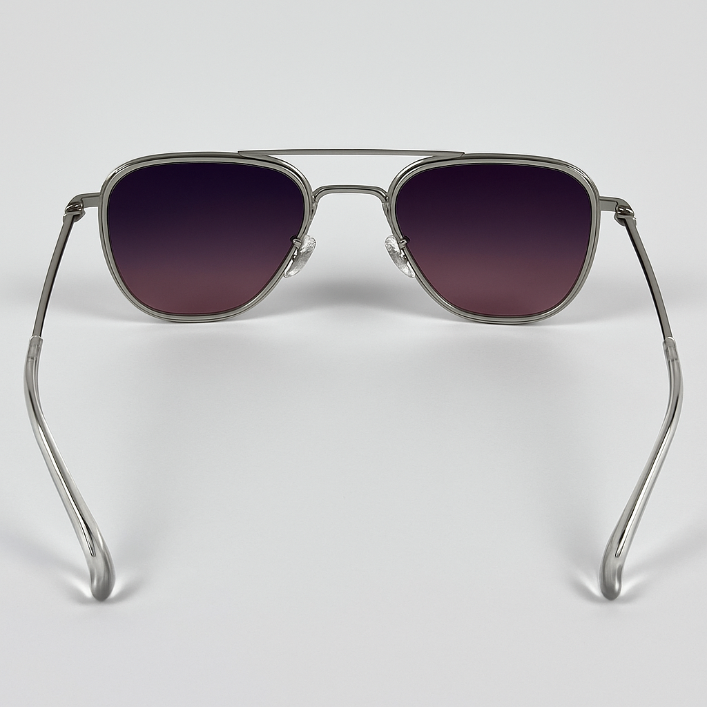 Image of Lacoste-Inspired Silver Gradient Square Sunglasses