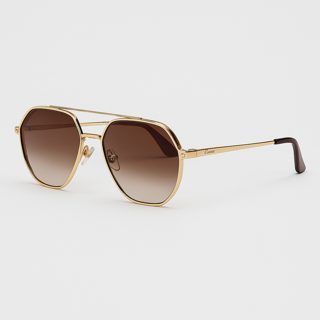 Image of Cartier-inspired Royale Gold Aviator Sunglasses
