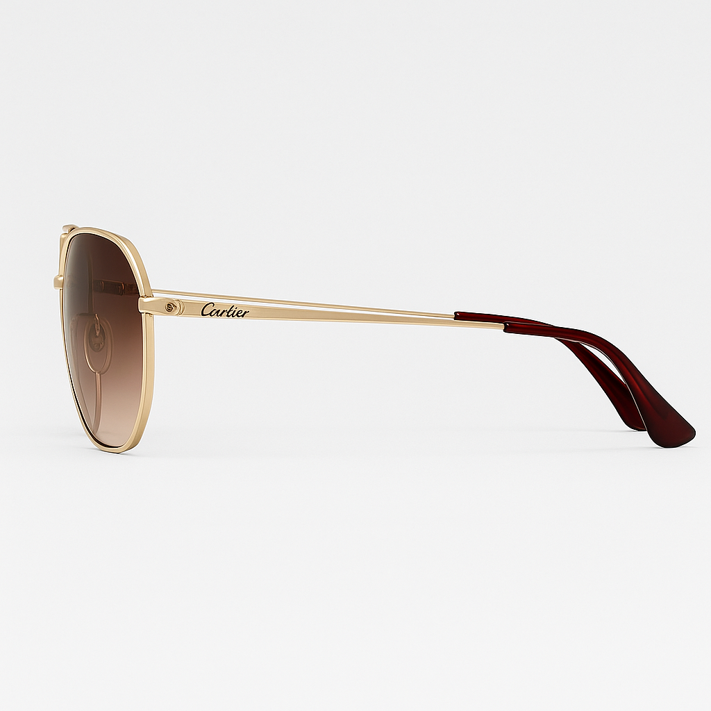 Image of Cartier-inspired Royale Gold Aviator Sunglasses