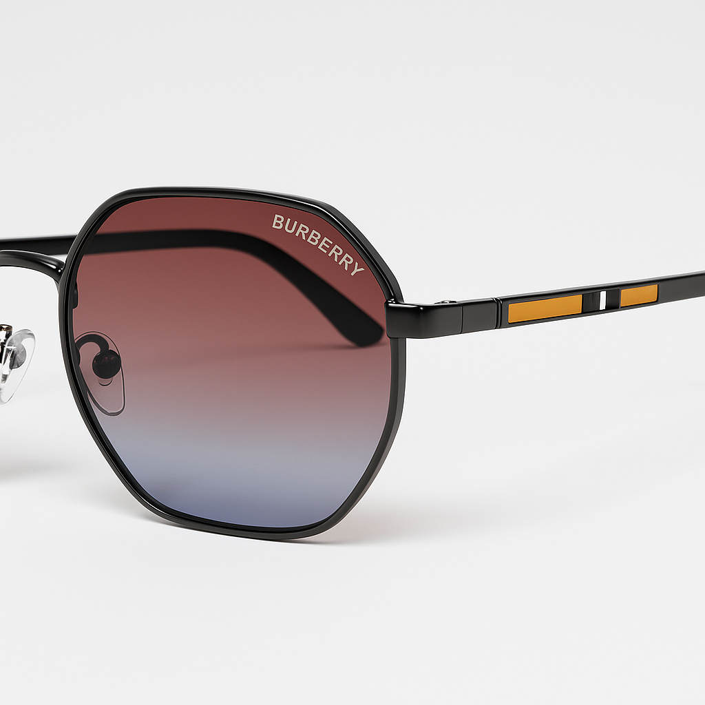 Image of Burberry Prism-Inspired Octagon Gradient Sunglasses