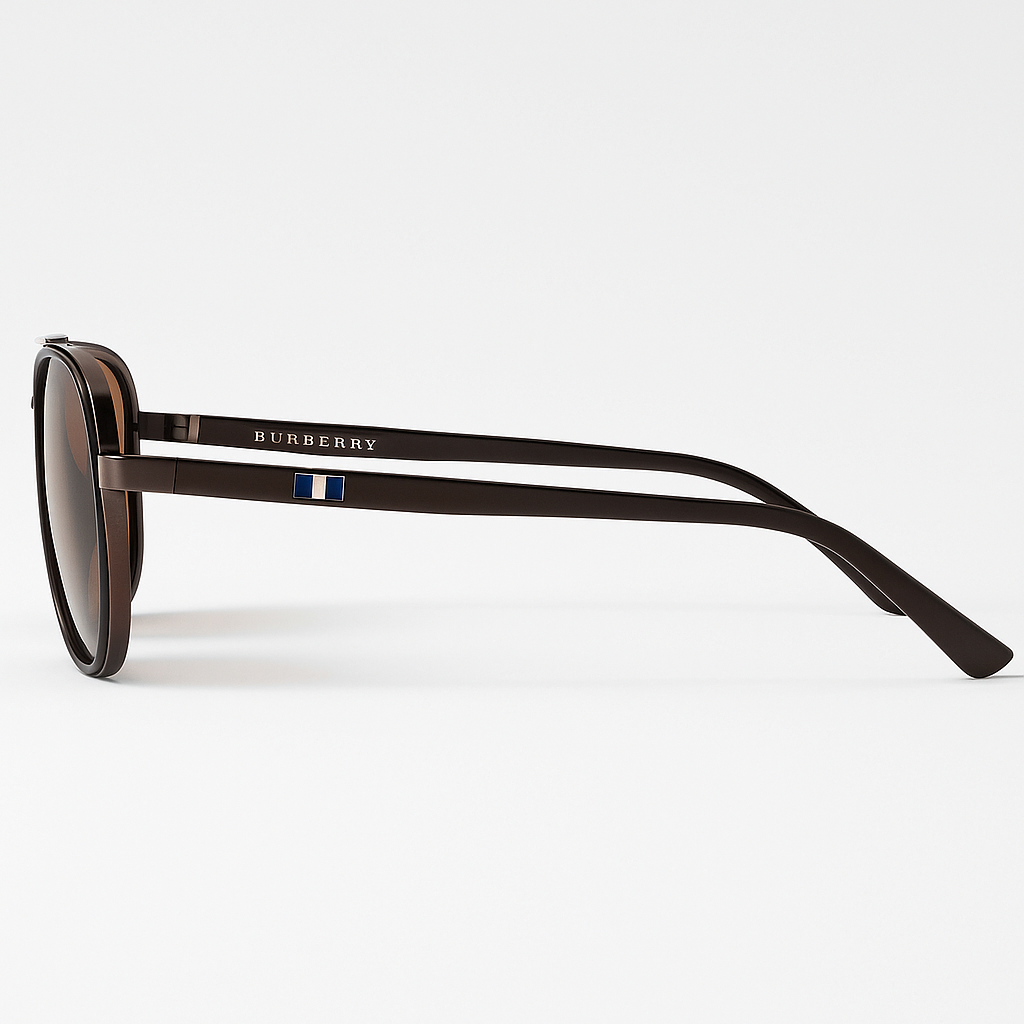 Image of Burberry-Inspired Bronze Aero Geometric Sunglasses