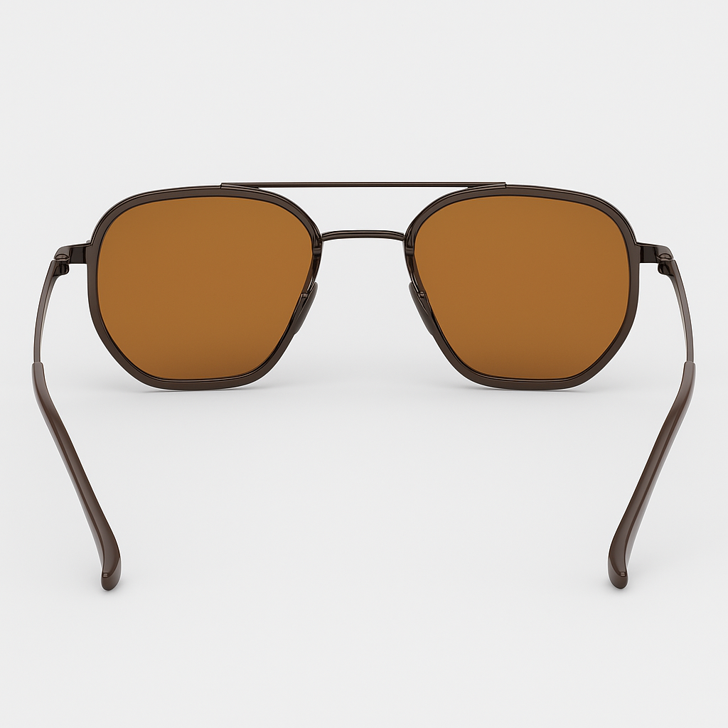Image of Burberry-Inspired Bronze Aero Geometric Sunglasses