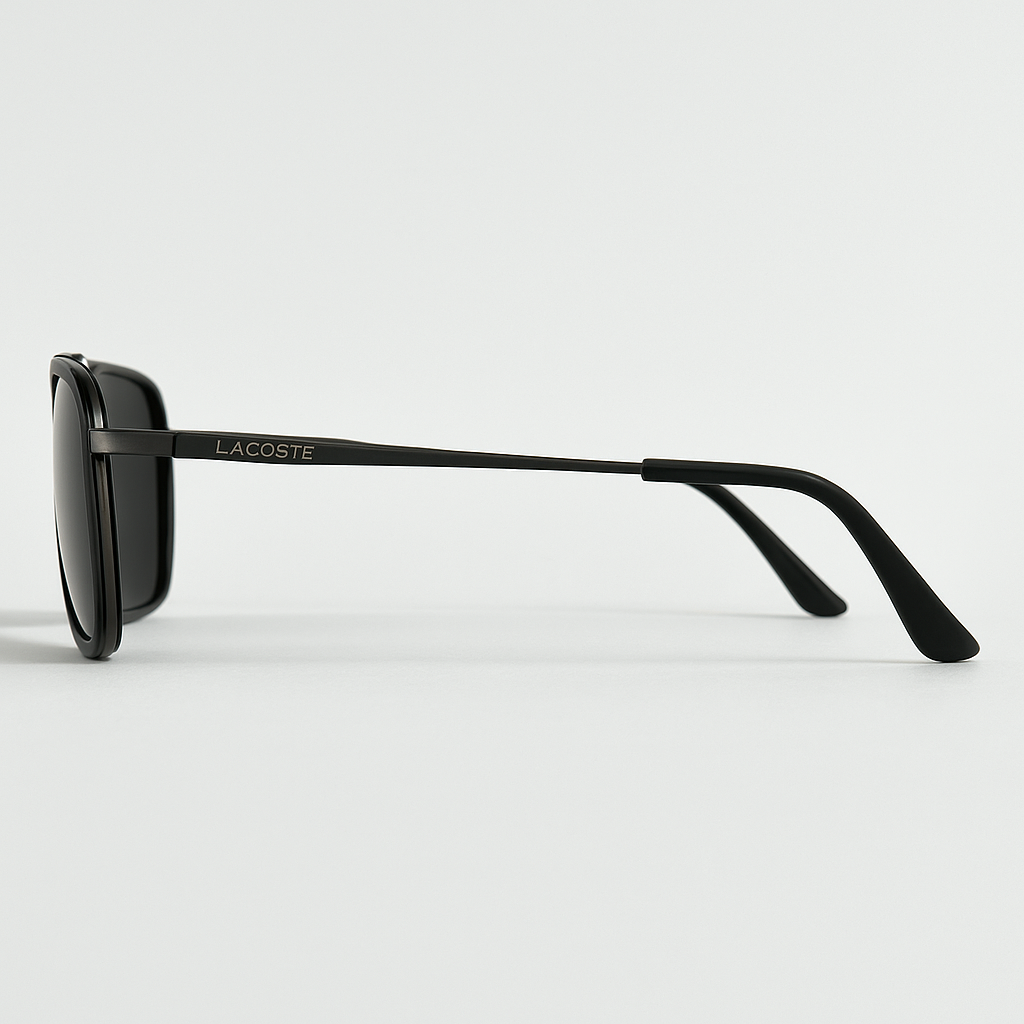 Image of Lacoste-Inspired Black Elite Square Sunglasses