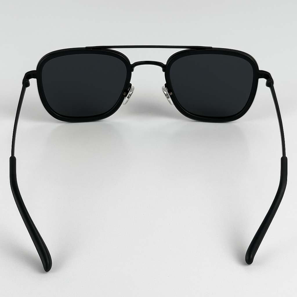 Image of Lacoste-Inspired Black Elite Square Sunglasses