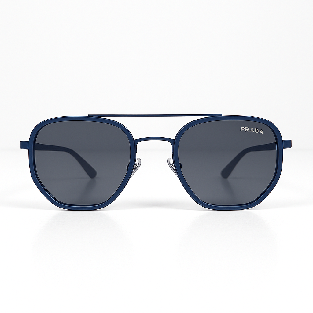 Image of Prada-Inspired Navy Luxe Square Sunglasses