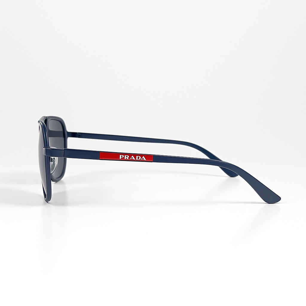 Image of Prada-Inspired Navy Luxe Square Sunglasses