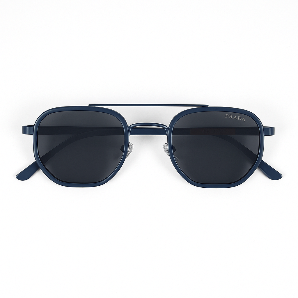 Image of Prada-Inspired Navy Luxe Square Sunglasses