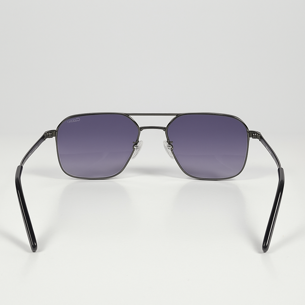 Image of Cartier-Inspired Titanium Grey Aviator Sunglasses