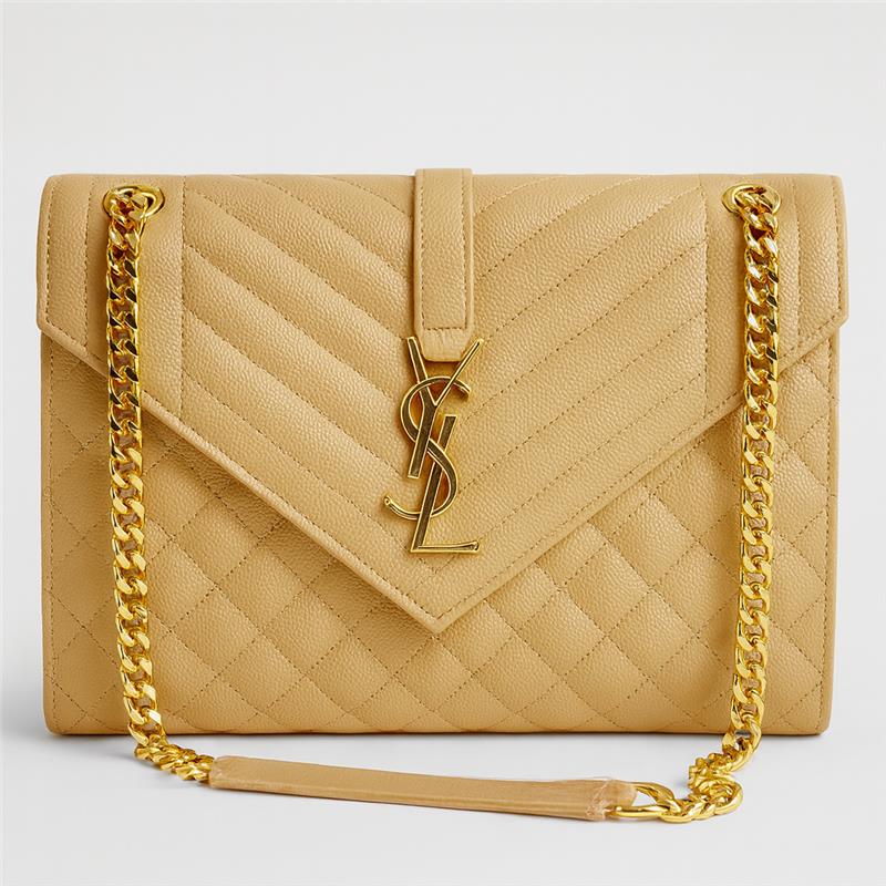 Image of YSL Quilted Envelope Chain Shoulder Bag for Women