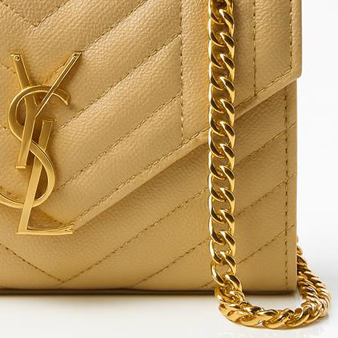 Image of YSL Quilted Envelope Chain Shoulder Bag for Women