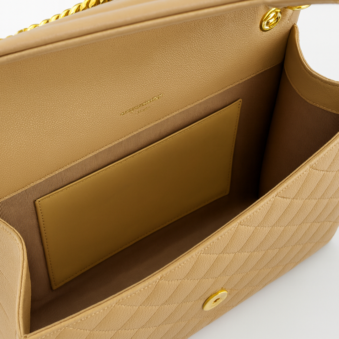 Image of YSL Quilted Envelope Chain Shoulder Bag for Women