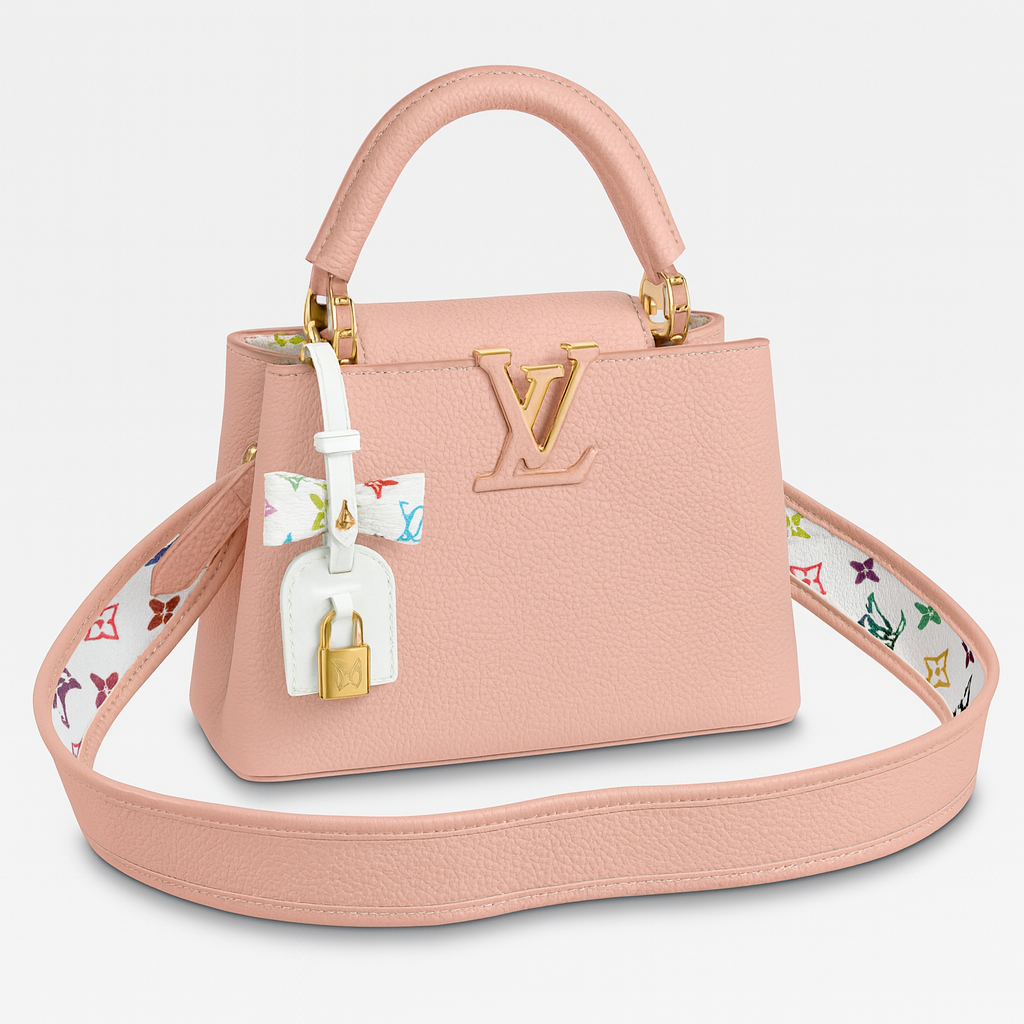 Image of Luxury Blush Pink Structured Mini Top Handle Bag