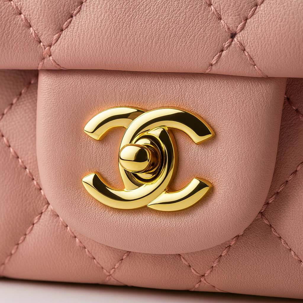 Image of Luxury Quilted Flap Shoulder Bag with Chain Strap