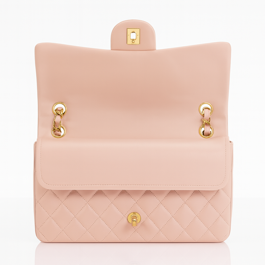 Image of Luxury Quilted Flap Shoulder Bag with Chain Strap