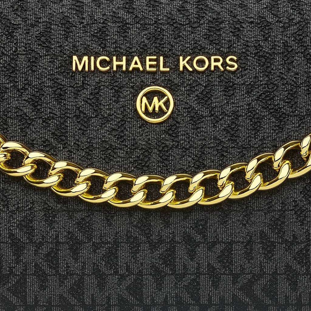 Image of Luxury Monogram Shoulder Bag with Gold Chain