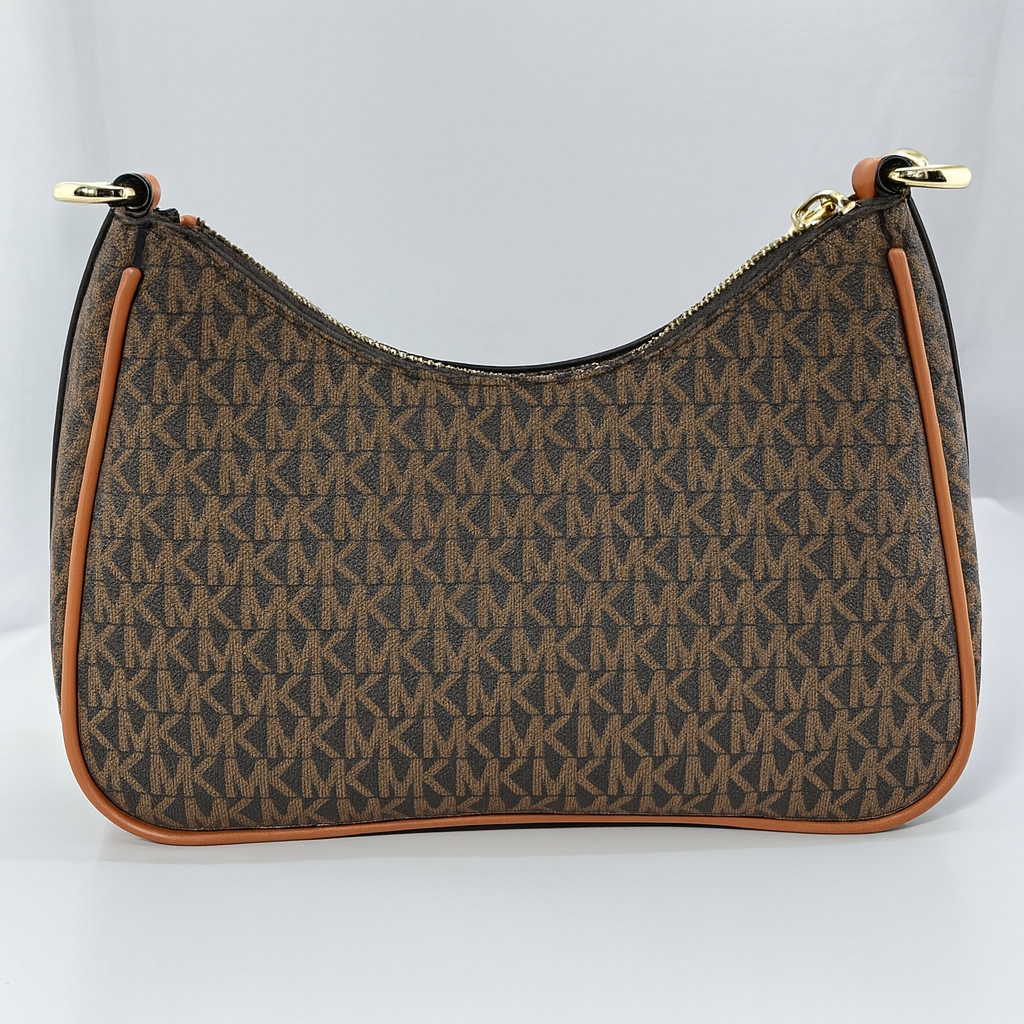 Image of Luxury Monogram Shoulder Bag with Gold Chain