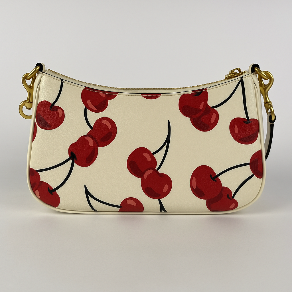 Image of Signature Print Shoulder Bag with Decorative Charm