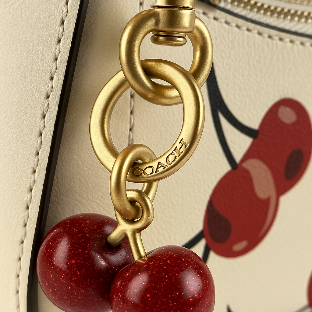 Image of Signature Print Shoulder Bag with Decorative Charm